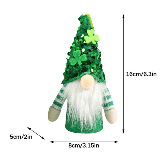 Fiaya Women St Patrick's Day Gnome Hanging Ornament, 1pc Green Plush Elf Dolls Pendants, 6.3x3.15inch Handmade Mini Dwarf for St Patrick's Day Gifts Home Decor (E)
