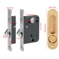 thumbnail image 2 of Cerradura para Puerta corrediza Manija de aleación de Zinc Cerradura antirrobo con Llaves Estilo campestre para Muebles de Madera de Granero(Oro) EOTVIA NO, 2 of 4