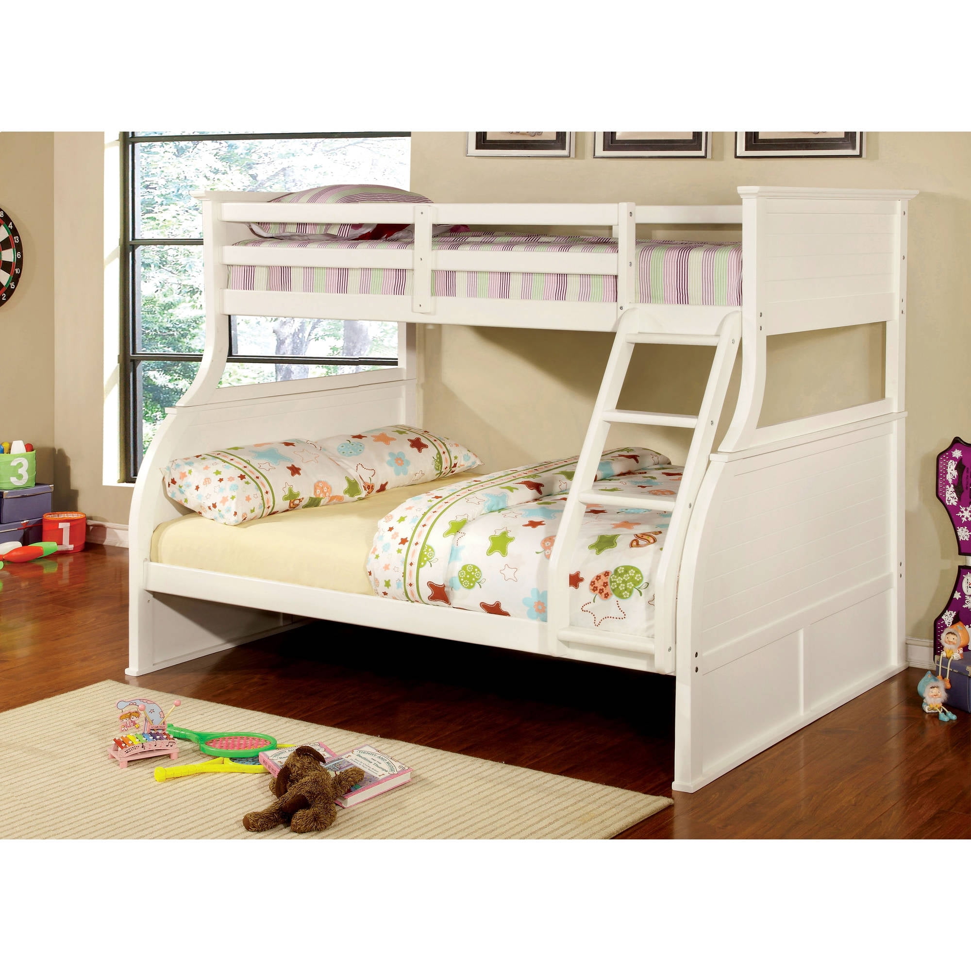 Furniture Of America Danette Twin Over Full Bunk Bed White Furniture Of America Danette Twin Over Full Bunk Bed White Com