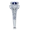 thumbnail image 6 of HeartsAndYou 4ct Round Cut Natural Blue Sapphire & Moissanite Halo Ring 14k SOLID White Gold, 6 of 9