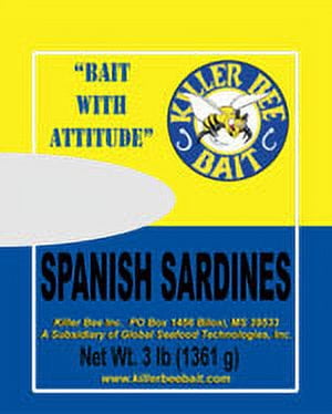 Killer Bee Bait Frozen Spanish Sardines 3 lb.