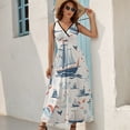 thumbnail image 2 of Retro Sail Art Sleeveless Dress Women's Summer Suit Dresses for Women 2025 Luxury Party Dress, 2 of 6