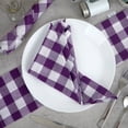 thumbnail image 5 of Fingercraft Dinner Cloth Napkins, Everyday Use, Soft and Well Absorbent Cotton Buffalo Plaid Table Napkins, 12 Pack, 20x20 Purple and White, 5 of 6