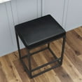 thumbnail image 3 of VIFAH V812 Riley Indoor Black Metal Faux Leather Bar Stools (Set of 2), 3 of 4