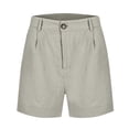thumbnail image 6 of Bermuda Shorts for Women High Waisted Summer Shorts Wide Leg Dressy Casual Shorts with Pocket Chino Dress Short Light Brown S, 6 of 8