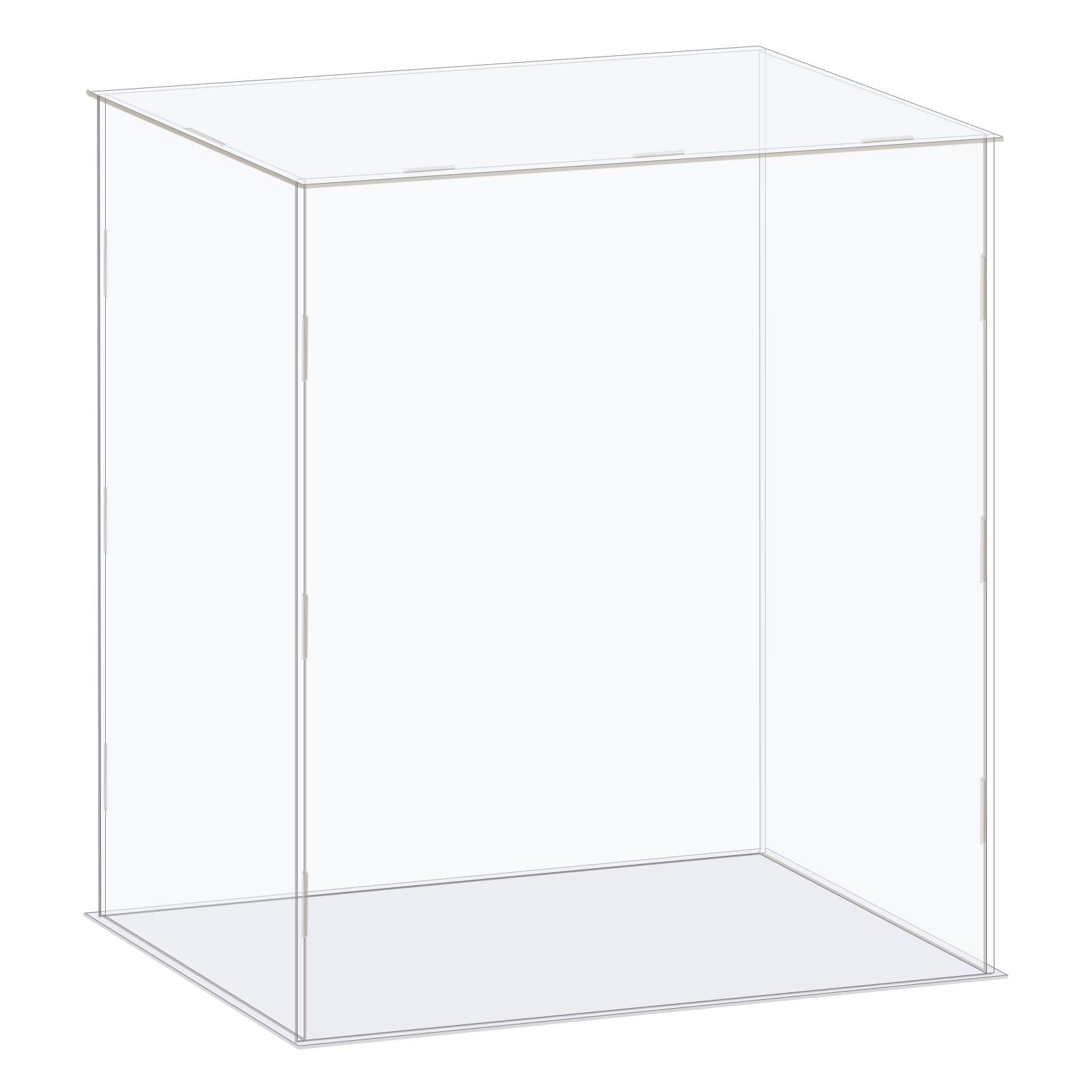 Uxcell Display Case Box Acrylic Box Transparent Dustproof Protection Showcase 16x16x11CM for Collectibles, Size: 16x16x11cm/6.3x6.3x4.3 inch, Blue