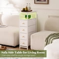thumbnail image 4 of Mesita de noche Dresser Yoobure, estrecha, LED, delgada, con cargador, color blanco, 4 of 9