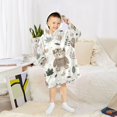 thumbnail image 6 of Dailycode Wearable Blanket Hoodie Oversized Sherpa Flannel Blankets with Pocket for 3-14 Year Old Cute Bear with Wreath, 6 of 7