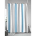 thumbnail image 5 of Striped Shower Curtain, Baby Blue Gray White Bathroom Decor Curtains Set with Hooks, Waterproof Fabric Home Accessories， Stall 36 X 78 Inch, 5 of 6