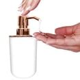 thumbnail image 2 of Bathroom Accessories Set, Toothbrush Holder, Soap Dispenser, Rose Gold and White, 4 Piece, 2 of 7