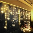thumbnail image 5 of ShenMo LED Curtain Light Star String Lights 75LED 3*0.8M Fairy Lights Christmas Birthday Terrace Window Decoration,IP44 Waterproof, 5 of 5