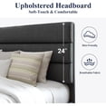 thumbnail image 4 of Platform Bed Frame with Fabric Upholstered Headboard and Wooden Slats Support, Fully Upholstered Mattress Foundation My Lux Decor Round, 4 of 8