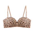 thumbnail image 4 of Women's Half Cup Strapless Bralette Front Hook Closure Leopard Print Bra with Detachable Straps, 4 of 5