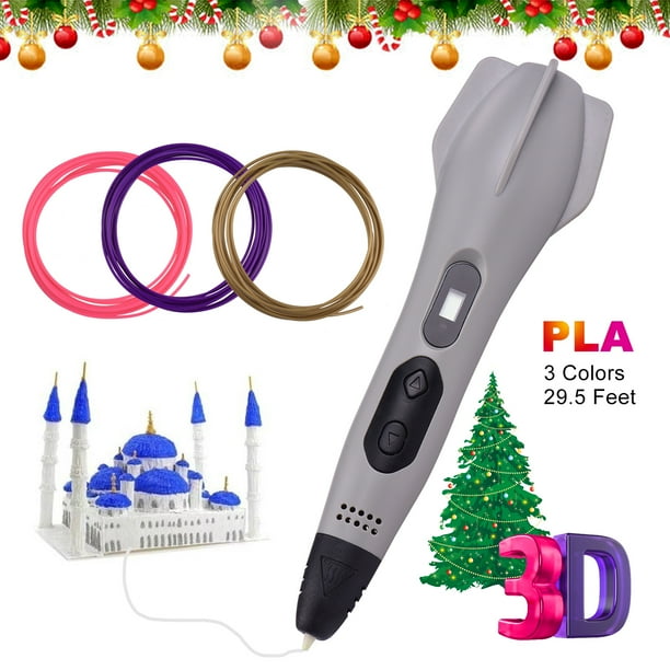 Professional 3d Pen With 3 Colors 1 75mm Pla Filament Refills Lcd Screen 3d Printing Pen Non Clogging 3d Drawing Printer Pen Controllable Extruding Speed Temperature Auto Sleep Perfect Gift For Kids Walmart Com