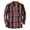 Red, variant on Herrnalise Men's plaid shirt casual long-sleeved button lapel jacket fashion Slim winter warm shirt Dark Blue