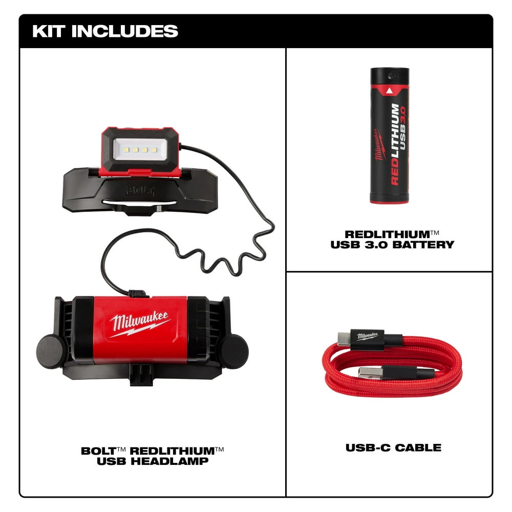 Milwaukee Tool BOLT&trade; REDLITHIUM&trade; USB Headlamp