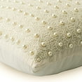 thumbnail image 2 of Euro Sham Cover, Pearl Ivory Euro Shams 26x26 inch (65x65 cm), Silk Euro Pillow Shams, French Toile, Pattern, Pearl, Victorian Euro Size Pillow Shams - Pearl Bed, 2 of 3