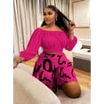 thumbnail image 3 of AURA Women Plus Size 2 Piece Outfit Summer Casual Top and Shorts Set Street Style, 3 of 6