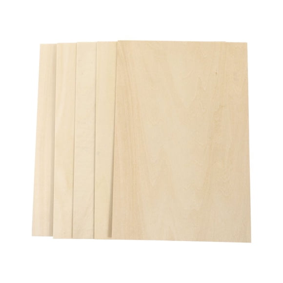 HLONK 5 Pcs Wood Painting Slices DIY Craft Hardwood Plywood Panel Marine