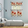 thumbnail image 6 of Vintage Tulip Kitchen Curtains Valances and Tiers Set of 3 Farmhouse Retro Orange Yellow Blue Flower Barn Door Tier Curtains and Valance with Rod Pocket for Small Windows, 27.5"x36", 6 of 9