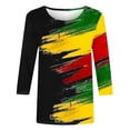 thumbnail image 4 of Xdegoge Womens Clearance 4th of July Shirts Women Crewneck 3/4 Sleeve Tee Shirts for Women USA Tshirt Graphic Tees Vintage Trendy Green Plus Size Top Vintage Tops Camisa Blanca Para Mujer, 4 of 5