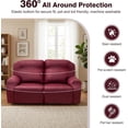 thumbnail image 6 of SHANNA Faux Leather Recliner Chair Covers, 4-Piece Stretch Reclining Sofa Slipcovers with Pocket, Washable Furniture Protector (Burgundy, 2 Seater), 6 of 9