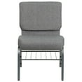 thumbnail image 6 of BizChair 4 Pack 21''W Church Chair in Gray Fabric with Book Rack - Silver Vein Frame, 6 of 11