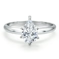 thumbnail image 3 of Gem Stone King 14K White Gold White Moissanite Solitaire Engagement Ring for Women | 1.32 Cttw | Pear Shape 9X6MM | Wedding Anniversary Promise Ring for Women | Available in Size 5,6,7,8,9, 3 of 6