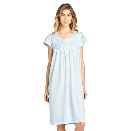 

Casual Nights Women s Short Sleeve Floral And Lace Nightgown