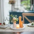 thumbnail image 3 of Hanobe Candle Plate Holder Tray: Round White Wooden Decorative Trays Decor, Farmhouse Candle Trays for Pillar Candles Home Kitchen Decor Counter Table Centerpiece, 3 of 10