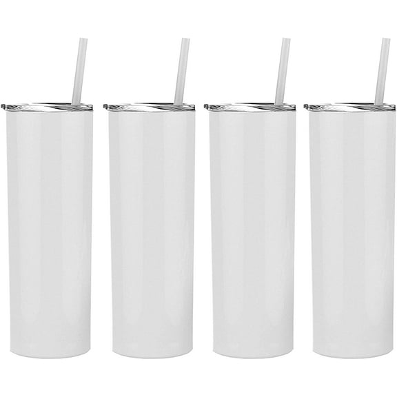 White Maars 20 oz. Skinny Steel 4 Pack Double Wall Stainless Tumbler