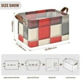 thumbnail image 2 of Ryvnso Checkered Red and Gray Storage Bins Large Basket Foldable Cube Toys Organizer with Handles 1 PC, 2 of 7