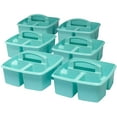 thumbnail image 1 of Storex 3-Compartment Small Caddy – Multipurpose Classroom Organizer with Handle, Aquamarine, 6-Pack (00952A06C), 1 of 5