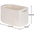 thumbnail image 4 of Off White Storage Cubes Baskets Bins for Shelves Set of 3, Rectangular Closet Cube Baskets, Skin-friendly Woven Rope Organizing, Baby Nursery, 13x10x8.26, 4 of 7