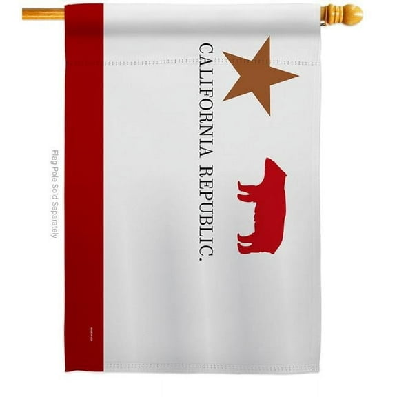 Americana Home & Garden H141190-BO 28 x 40 in. First Bear Flag House American State Garden Flag with Double-Sided Decorative Banner Garden Yard Gift