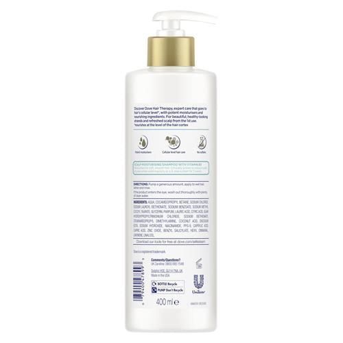 Dove Hair Therapy Shampoo For Dry Scalp With Vitamin B3, 13.5 Fl Oz Packaging May Vary - Pack of 2