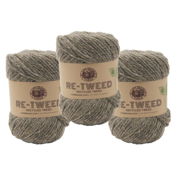 Lion Brand Yarn ReTweed Elmwood Recycled Tweed Wool Blend Medium