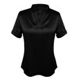 thumbnail image 5 of Endives Womens Satin T-shirt V Neck Short Sleeve T Shirt Elegant Blouse Womens Top Summer Outfits Black, 5 of 7