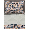 thumbnail image 3 of Abstract Comforter & Sham Bedding Set, Geometric Inspired Simple Contemporary Pattern with Circular Shapes, 3 pcs Duvet Set Microfiber Filling Quilt, 5 Sizes, Pale Blush Multicolor, by Ambesonne, 3 of 4