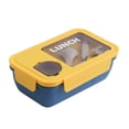 thumbnail image 2 of Hyknon Bento Box Compartment Bento Box Portable Food Container 1100ml Lunch Box Japanese Lunch Box Plastic Bento Box For Work Sports Camping Potlucks Bento Lunch Box with Compartment, 2 of 5