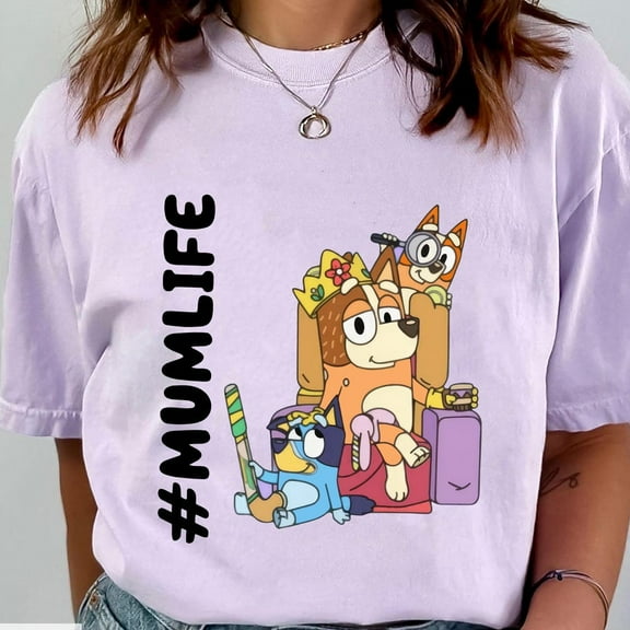 Mom Life Bluey Shirt, Bluey Mom Shirt, Bluey Chilli Shirt, Bluey Cool Mom Shirt, Bluey Mama Shirt, Bluey Family Shirt, Mother Day Gifts Unisex S-5XL Hot Trending Shirt, Vintage Birthday Gift