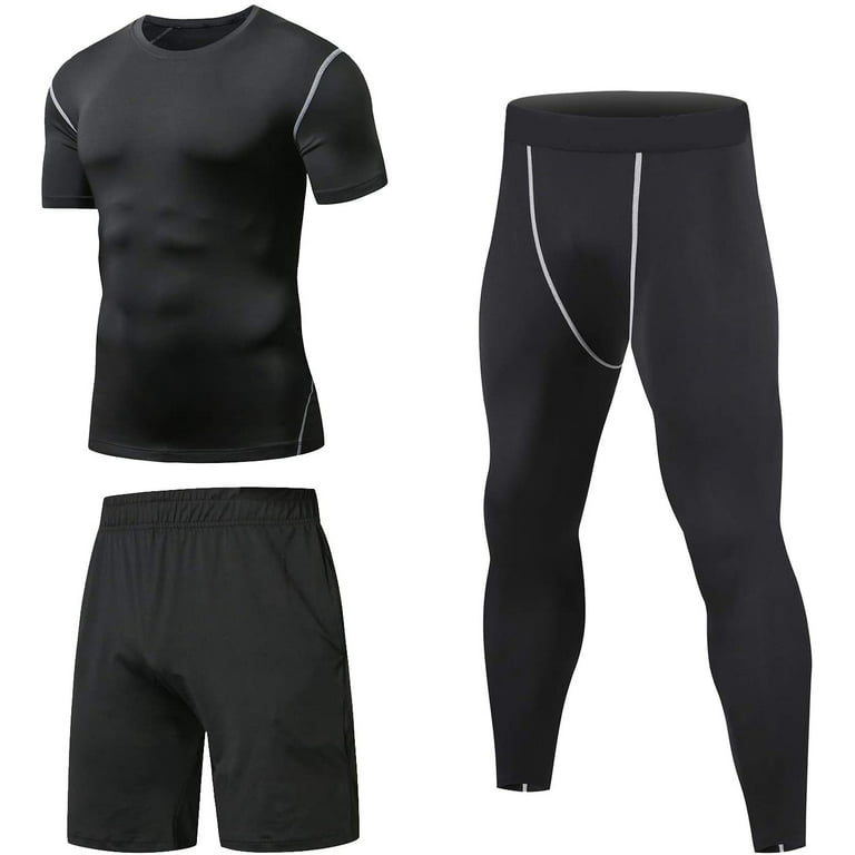 Niksa 3 Pack Gym Clothes for Men,Running Clothes Sports Wear Set