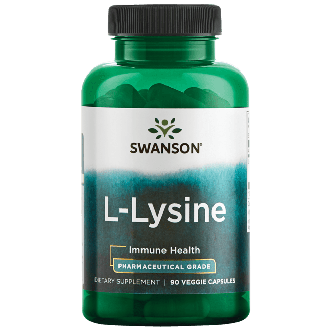 Swanson L-Lysine - Pharmaceutical Grade 500 mg 90 Veggie Capsules
