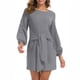 thumbnail image 2 of Vestido De Cóctel, Poliéster, Manga Larga De Farol, Vestido Corto, Cintura Con Lazo, Cómodo Para Citas ANGGREK No, 2 of 6
