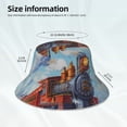 thumbnail image 4 of Daiia Cartoon Train Hot Air Balloon Pattern Bucket Hat - Trendy Cotton Sun Hat for Beach, Golf, Fishing - Fun Outdoor Vacation Boonie for Men and Women, 4 of 9