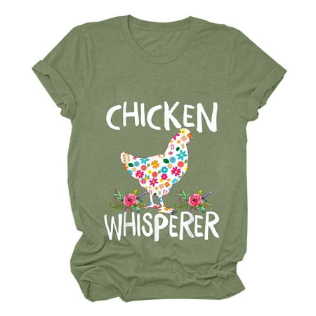 

Crop Tops for Women Tunic Tops Women s Summer Loose Pullover Print Round Neck Short Sleeve Tops Short Sleeve Round Neck Tops/Shirt Womens Workout Tops Black Shirts for Women Clearance Green XL