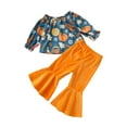 thumbnail image 2 of ITFABS Toddler Girls 2Pcs Halloween Outfits, Off Shoulder Tops + Flare Pants, 2 of 8