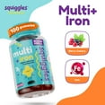 thumbnail image 4 of Squiggles Kids Multivitamin + Iron Gummies for General Health & Wellness, 100 Count - Low Sugar Berry Flavor, 4 of 6