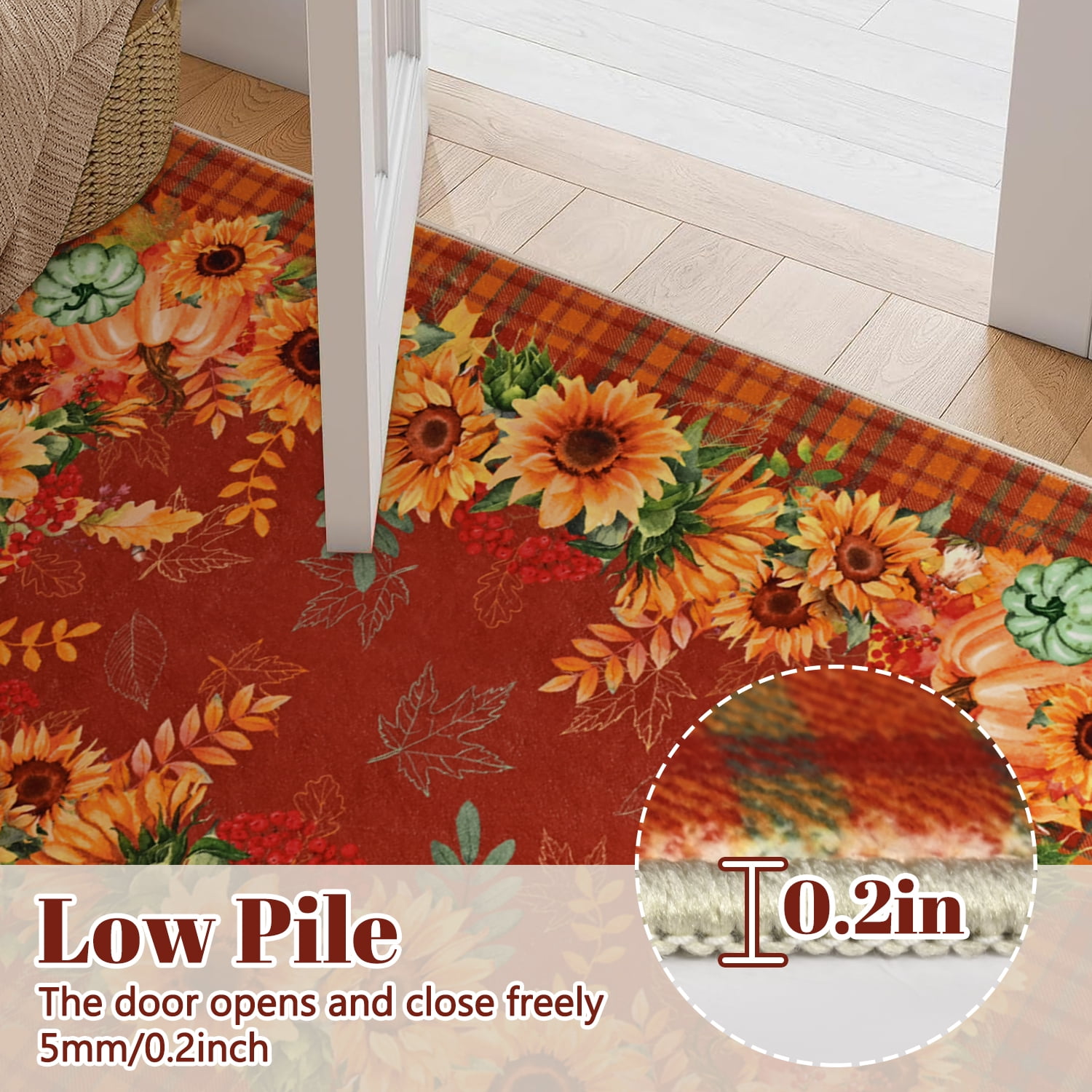 Bleum Cade 8'x10' Fall Area Rugs for Living Room, Washable Rugs Modern Rugs for Bedroom Dinning Room,Sunflower Rug Ultra Soft Non Slip Durable Large Carpet Home Decor