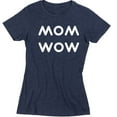 thumbnail image 2 of Funny Mom Wow Printed Design Tshirt Mothers Day Gift Short Sleeve T-Shirt Soft and Comfy Shirt, Lightweight Shirt Color Navy Blue Small, 2 of 3